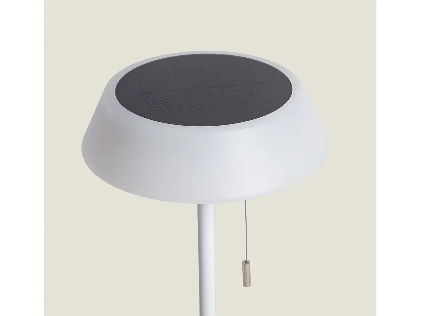 Lámpara de Mesa Solar Exterior LED 1.2W Metal Aldana Blanco