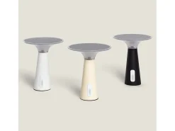 Lámpara de Mesa Solar Exterior LED Metal Portátil con Batería USB Recargable Soucha Beige