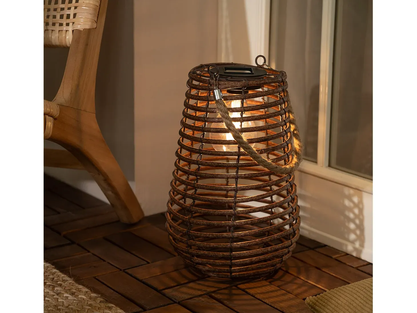 Lámpara de Mesa Solar Exterior LED Raikot Natural