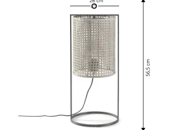 Lámpara de mesa Sumi de ratán natural, diámetro 26 cm