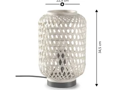 Lámpara de mesa Yuna de bambú, diámetro 22,5 cm