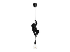 Lámpara de mono suspendida en resina negra 16.5x12.5x96 cm