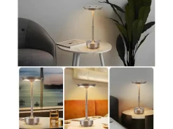 Lámpara de noche inalámbrica Nettlife, lámpara de mesa LED a batería, lámpara táctil regulable con batería recargable por USB, paquete de 2