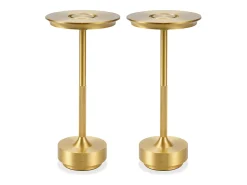 Lámpara de noche inalámbrica Nettlife con pilas - Lámpara de mesa LED táctil regulable (paquete de 2) con batería recargable por USB