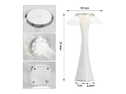 Lámpara de noche LED NETTLIFE táctil regulable USB con 3 niveles de brillo Lámpara de mesa para dormitorio