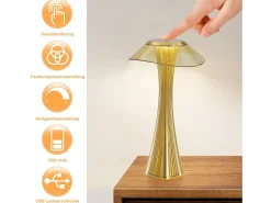 Lámpara de noche LED NETTLIFE moderna, regulable, USB, con 3 niveles de brillo, lámpara de mesa