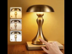 Lámpara de noche LED NETTLIFE, táctil, regulable, inalámbrica, con batería, vintage, recargable por USB