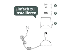Lámpara de noche NETTLIFE con cable, lámpara de mesa de tela negra, lámpara de noche moderna para dormitorio con cable, sin bombilla