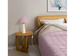 Lámpara de noche TOSEL ,metal,madera,Rosa ,A37xD21xP21cm