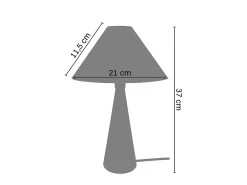 Lámpara de noche TOSEL ,metal,madera,Rosa ,A37xD21xP21cm