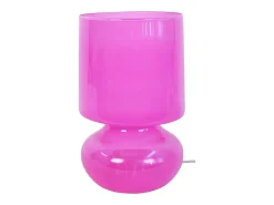 Lámpara de noche TOSEL ,vidrio,Rosa ,A24xD14xP 14cm
