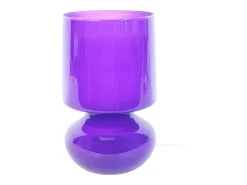 Lámpara de noche TOSEL ,vidrio,violeta ,A24xD14xP14cm