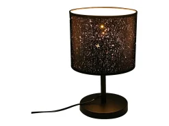 Lámpara de noche vintage NETTLIFE E27 con pantalla de tela y diseño de cielo estrellado, regalo de Navidad con interruptor de palanca
