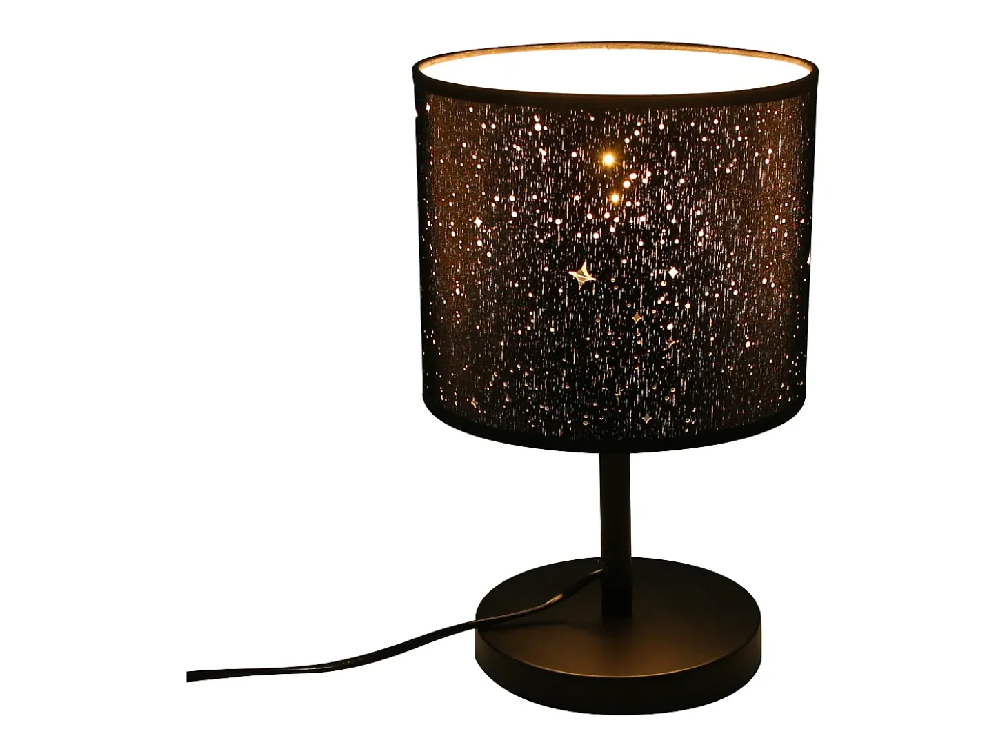 Lámpara de noche vintage NETTLIFE E27 con pantalla de tela y diseño de cielo estrellado, regalo de Navidad con interruptor de palanca