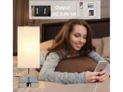 Lámpara de noche vintage NETTLIFE táctil regulable E27 con función de carga USB y LED intercambiable