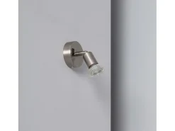 Lámpara de Pared Aluminio Orientable con Interruptor 1 Foco Oasis Plata Plateado