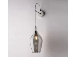 Lámpara de pared Ares de hierro con cristal pyrex gris 1 luz .14 P.21 BL273-AP1-GR