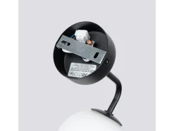 Lámpara De Pared Astral Minimalista De Acero/Vidrio - 1 Fuentes Luminosas - L.10 X A.21 Cm - Negro/Blanco