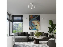 Lámpara De Pared Astral Minimalista De Acero/Vidrio - 1 Fuentes Luminosas - L.10 X A.21 Cm - Blanco