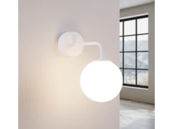 Lámpara De Pared Astral Minimalista De Acero/Vidrio - 1 Fuentes Luminosas - L.10 X A.21 Cm - Blanco