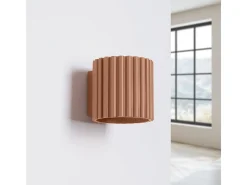 Lámpara De Pared Aura Minimalista De Aluminio - 1 Fuentes Luminosas - L.10 X A.10 Cm - Moca