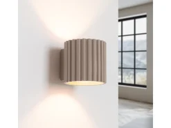 Lámpara De Pared Aura Minimalista De Aluminio - 1 Fuentes Luminosas - L.10 X A.10 Cm - Gris Pardo
