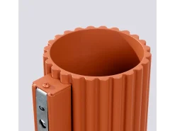 Lámpara De Pared Aura Minimalista De Aluminio - 1 Fuentes Luminosas - L.10 X A.10 Cm - Ocre Rojo