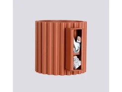 Lámpara De Pared Aura Minimalista De Aluminio - 1 Fuentes Luminosas - L.10 X A.10 Cm - Ocre Rojo