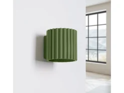 Lámpara De Pared Aura Minimalista De Aluminio - 1 Fuentes Luminosas - L.10 X A.10 Cm - Verde Oliva