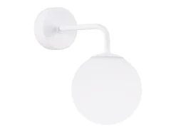 Lámpara de pared Bealy minimalista de acero/vidrio - 1 fuentes luminosas 3000K - L.10 x A.21 cm - blanco