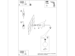 Lámpara de pared Bealy minimalista de acero/vidrio - 1 fuentes luminosas 3000K - L.10 x A.21 cm - blanco