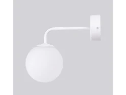 Lámpara de pared Bealy minimalista de acero/vidrio - 1 fuentes luminosas 3000K - L.10 x A.21 cm - blanco