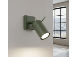 Lámpara de pared Briix moderno de acero - 1 fuentes luminosas 4000K - L.8 x A.8 cm - verde oliva