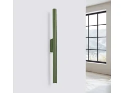 Lámpara de pared Brill moderno de acero - 2 fuentes luminosas 3000K - L.2,5 x A.50 cm - verde oliva