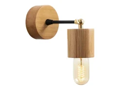 Lámpara de pared de diseño en madera SONIA - Efecto cálido de madera, luz suave, ideal para salón, dormitorio o entrada