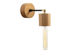 Lámpara de pared de diseño en madera SONIA - Efecto cálido de madera, luz suave, ideal para salón, dormitorio o entrada