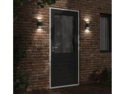 Lámpara de pared de exterior aluminio fundido negro ES383744