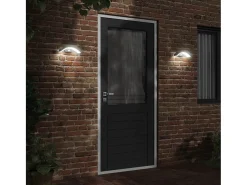 Lámpara de pared de exterior LED aluminio fundido negro ES252964