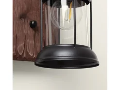 Lámpara de Pared de Madera y Metal Fanala Negro