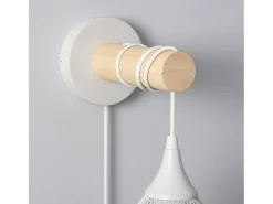 Lámpara de Pared de Madera y Metal Monah Blanco