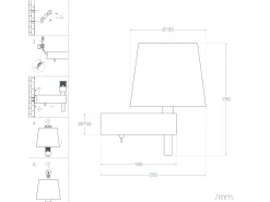 Lámpara de Pared de Metal Chini Blanco