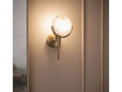 Lámpara de Pared de Metal y Cristal Frome Dorado