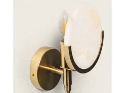 Lámpara de Pared de Metal y Cristal Frome Dorado