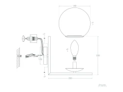Lámpara de Pared de Metal y Cristal Moonlight Design Dorado
