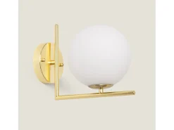 Lámpara de Pared de Metal y Cristal Moonlight Design Dorado