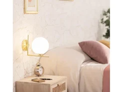 Lámpara de Pared de Metal y Cristal Moonlight Design Dorado
