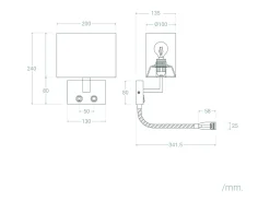 Lámpara de Pared de Metal con Flexo LED de Lectura Waldorf Latón