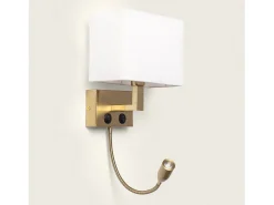 Lámpara de Pared de Metal con Flexo LED de Lectura Waldorf Latón