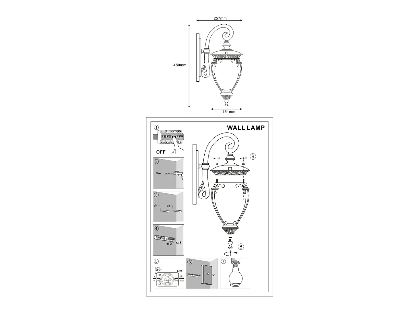 Lámpara de Pared Exterior Aluminio Fiorex Óxido