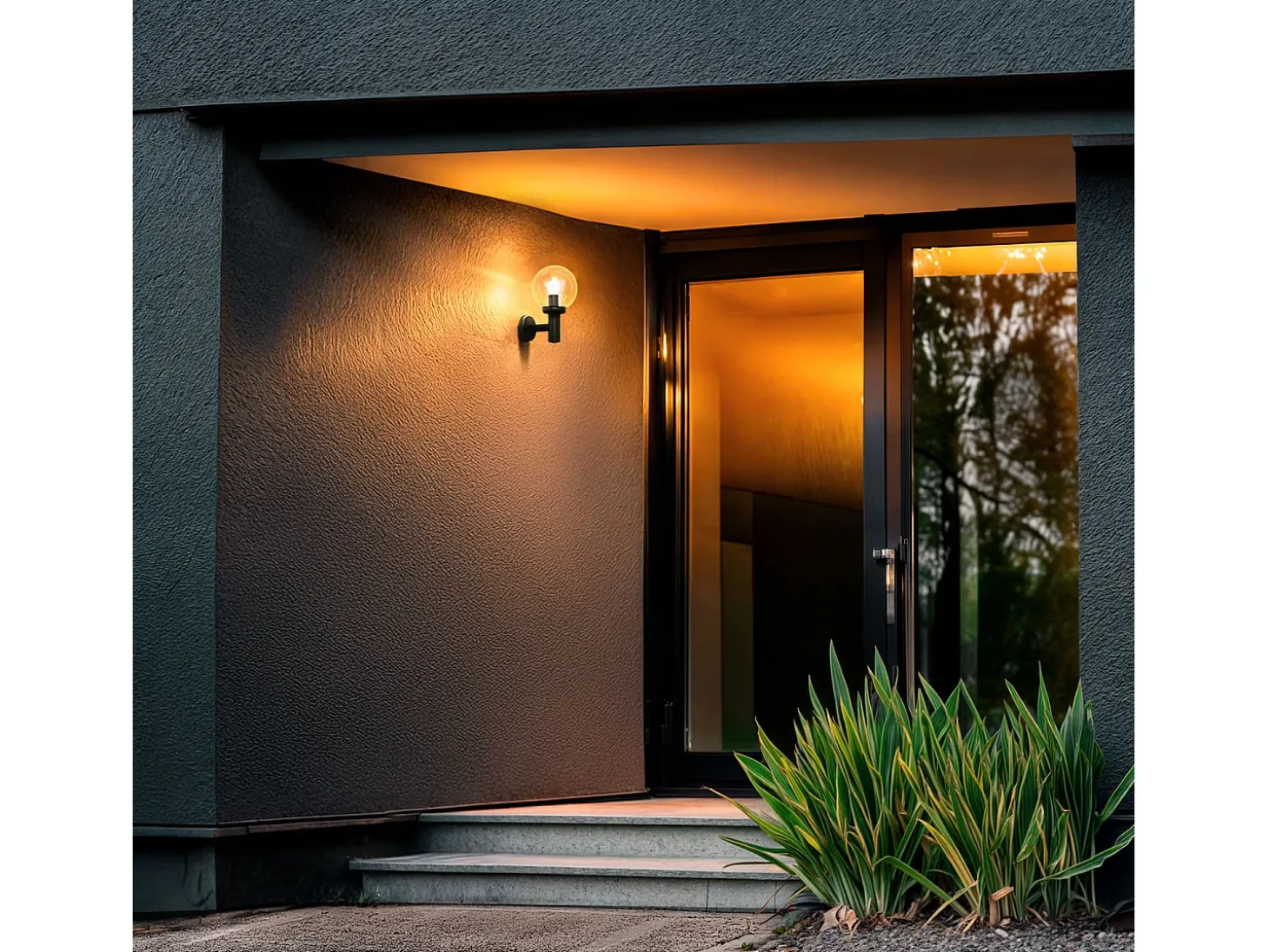 Lámpara de Pared Exterior Acero Jeyko Negro